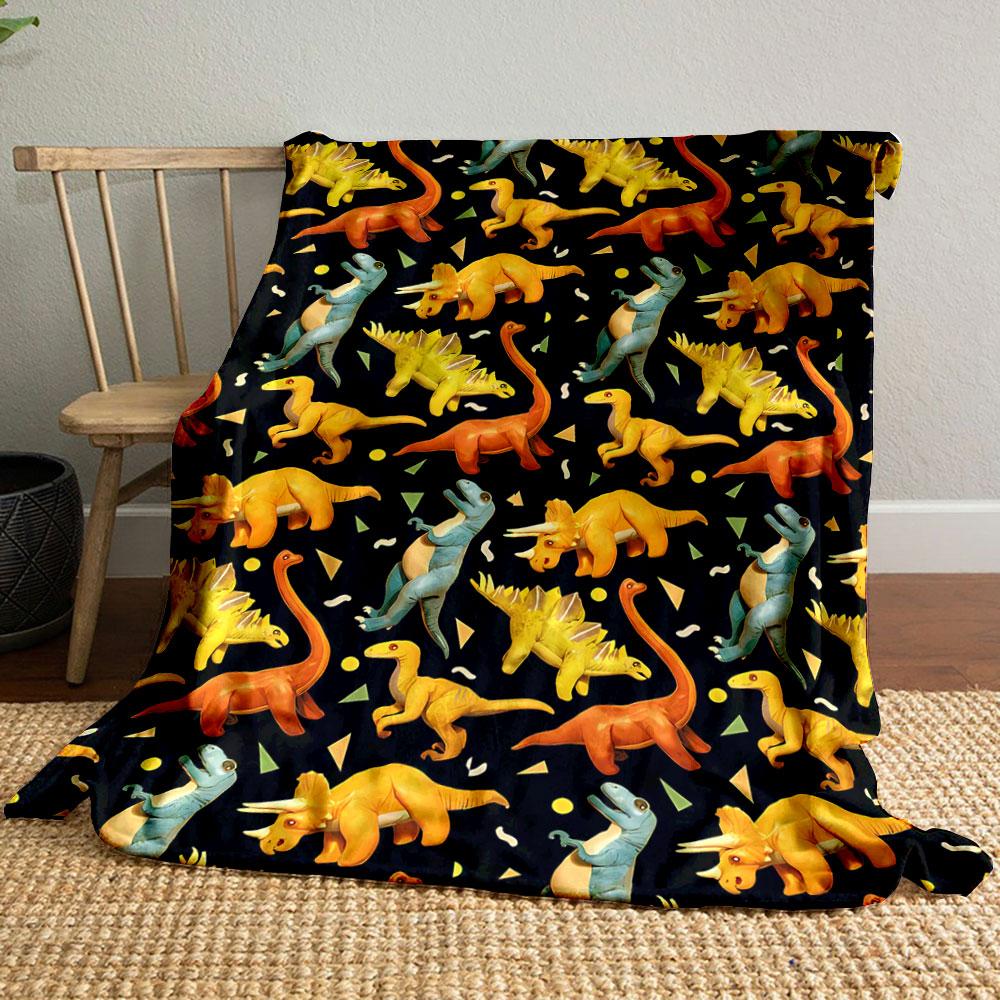 

Cartoon Dinosaur Pattern Blanket bedroom Blanket for Livingroom Couch lunch break Soft throw for Friend s festival Gift 80cm x 120cm