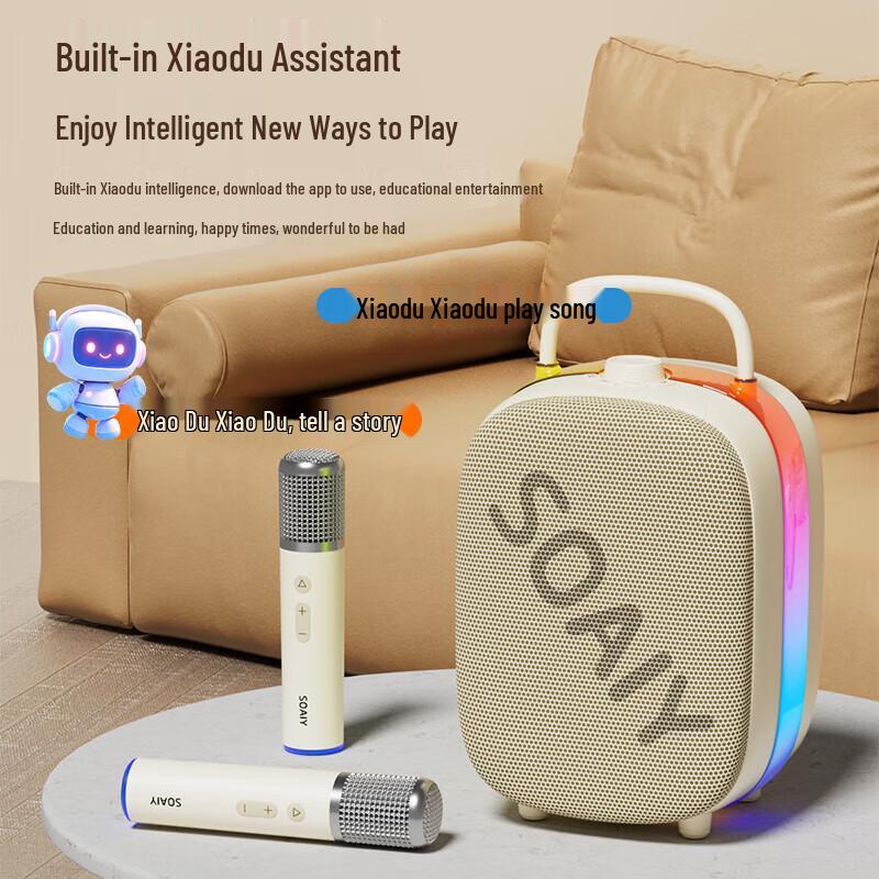 Soai SSK02 AI Karaoke Speaker with Dual Microphones
