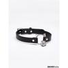 Classic Black Leather Choker with Bell and Leash for Men Punk Necklace Cosplay