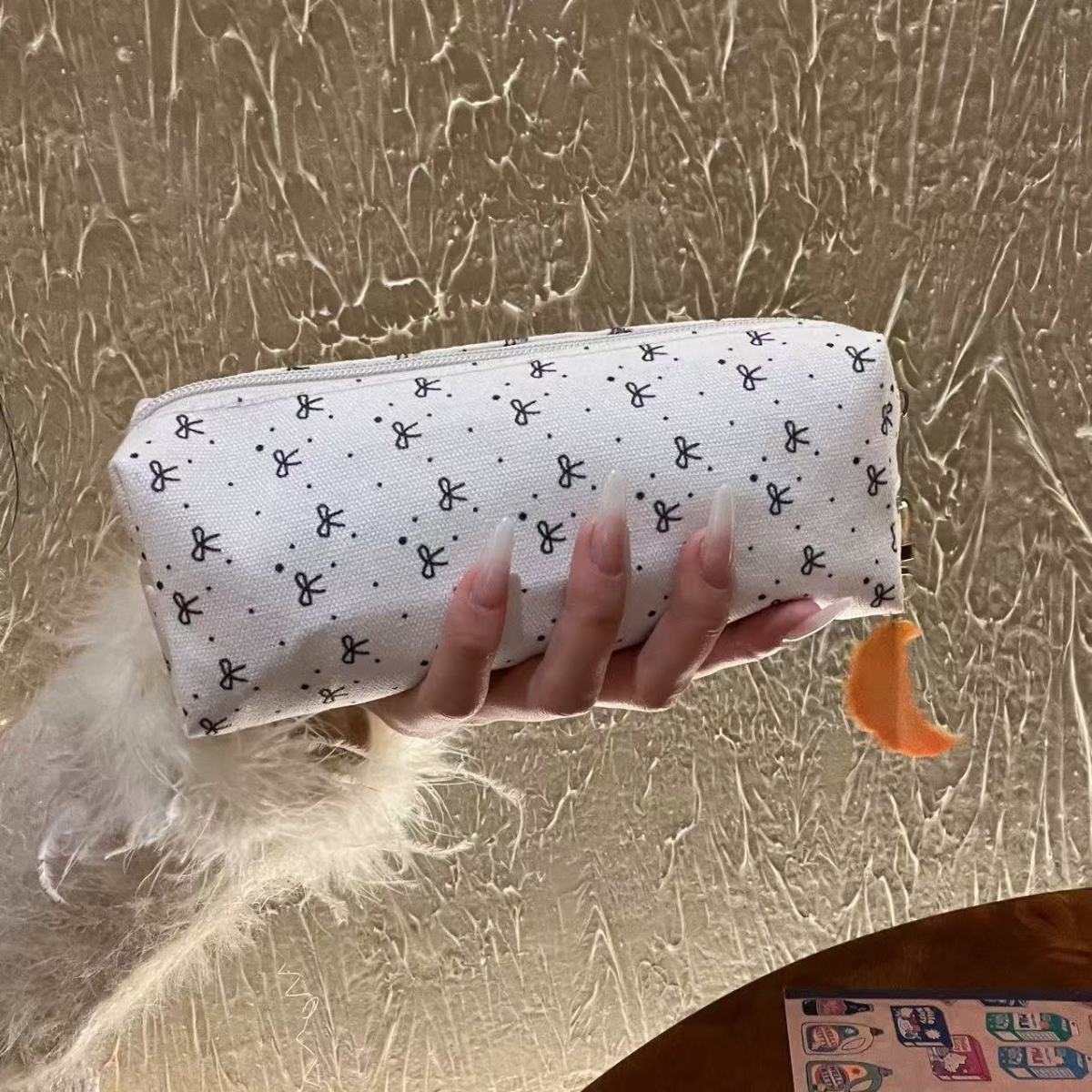 

Корейский модный пенал для детей и девочек, черный цвет, бант, канцелярский органайзер, простая школьная сумка для девочек, школьные принадлежности