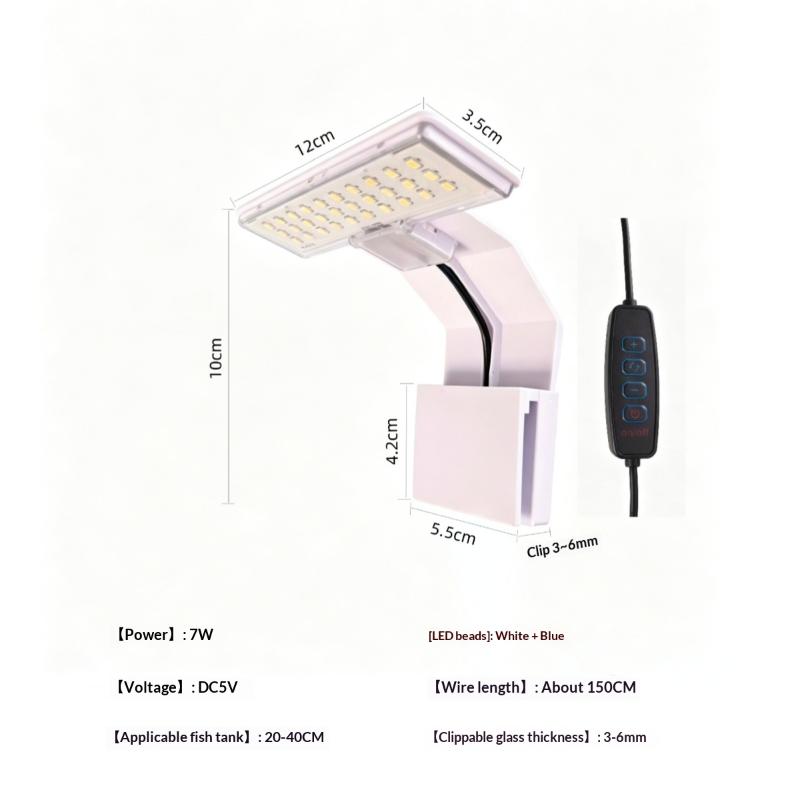 Aquarium LED Grow Light Ultra-thin IP65 Waterproof Dimmable Lamp for Water Grass Plant Planted Freshwater Aquarium