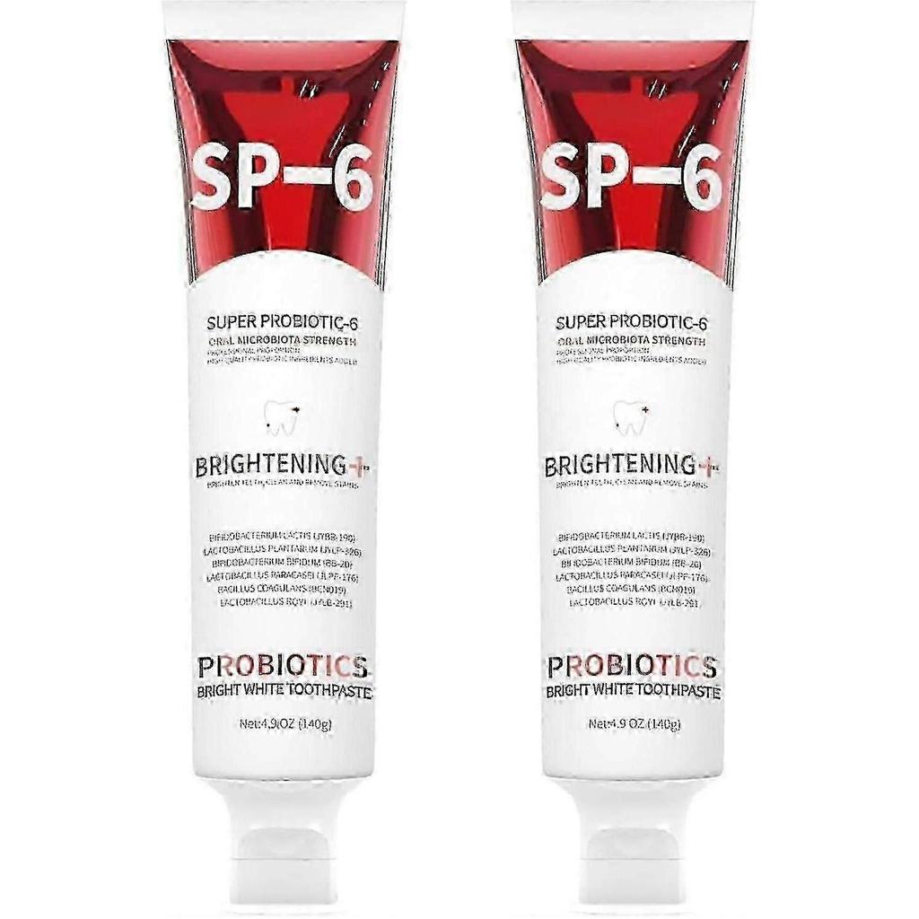 Sp-6 Probiotic Toothpaste, Sp-6 Ultra Toothpaste For Teeth Whitening, And Gum Health, Fluoride-free Mint Flavor 2PCS