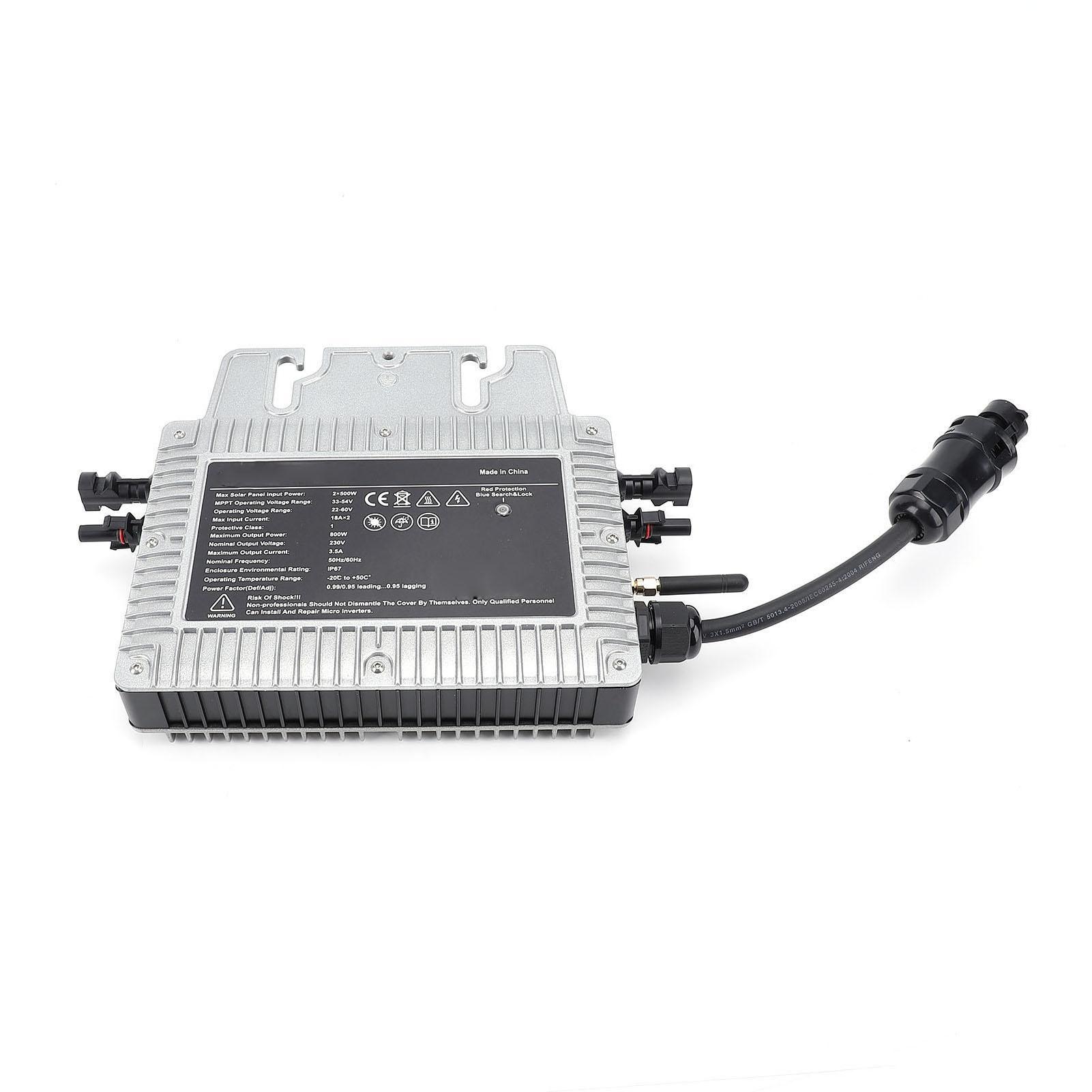 

Микроинвертор WiFi 800 Вт Встроенный MPPT Чистая синусоида Солнечный сетевой инвертор Конвертер IP67