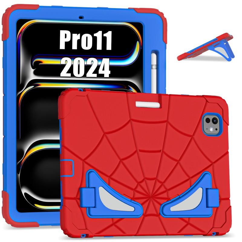 Spider-Man Silicone Case IPad Pro 11 Inch With Kickstand Shockproof Full Cover Kids Air 4 5 10th Gen