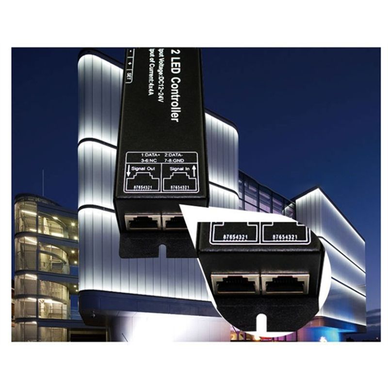ABNR LED DMX512 4CH Digital Display Decoder Dimming Driver LED DMX512 Decoder For RGBW Strip Light DC12-24V 4A/CH