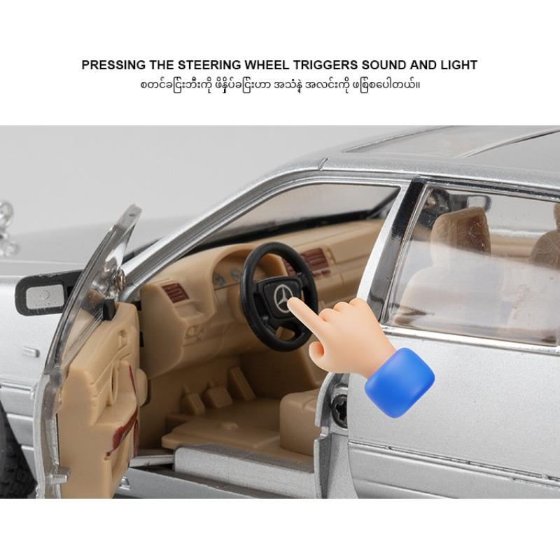 1/24 Mercedes Benz W140 S320 Diecast Classic Car Model Sound & Light Kids Gift