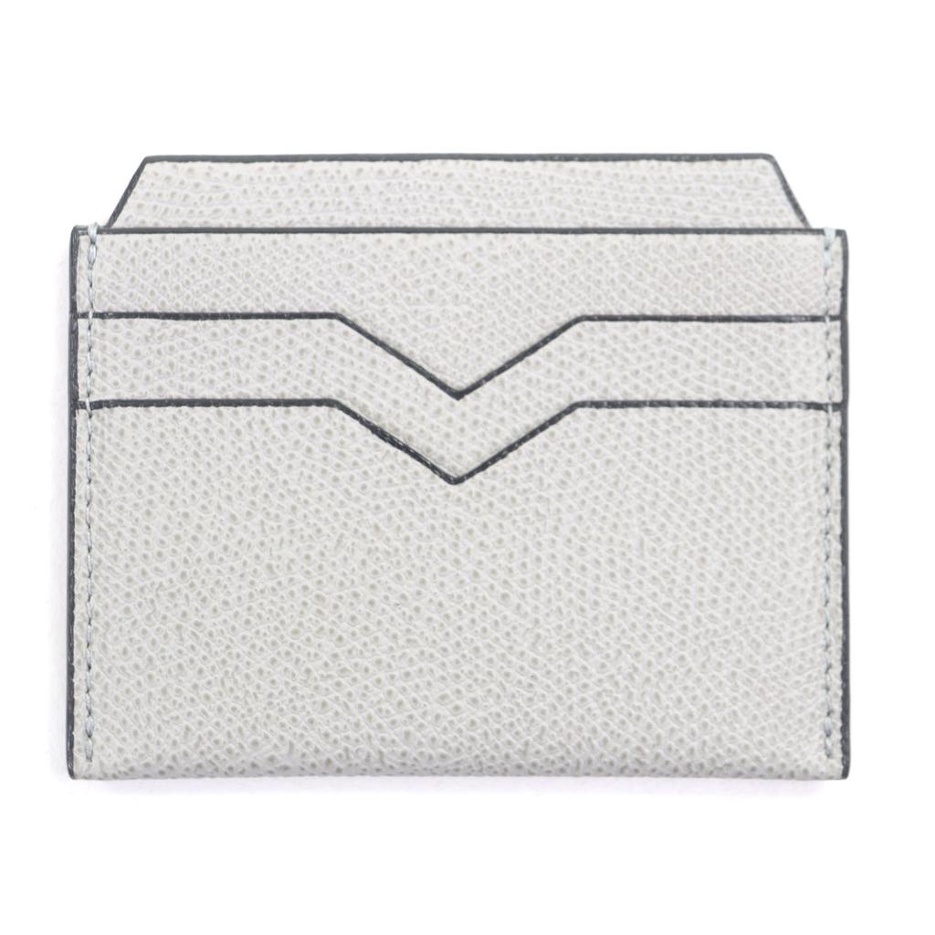 Pristine Valextra Card Case Leather pass case gray Cowhide mens V8L77 Used