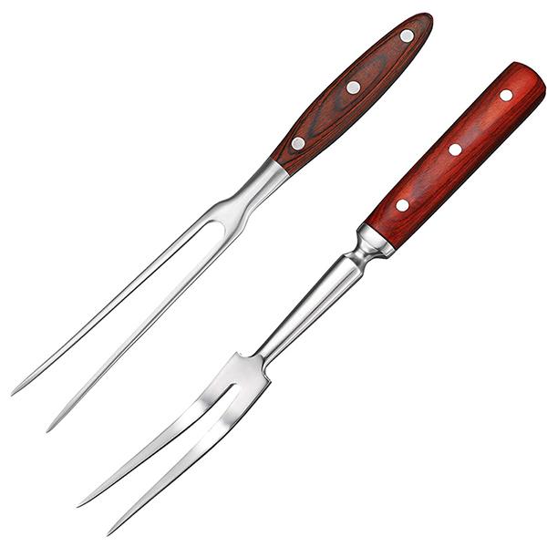 12/14-Inch Metal Meat Fork with Wooden