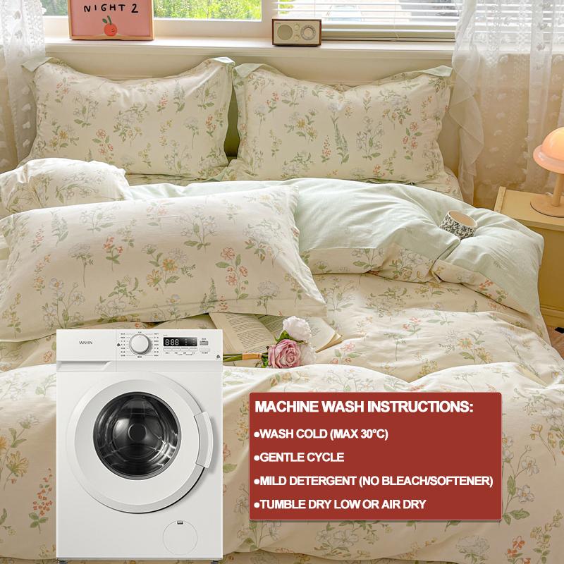 Hypoallergenic Duvet Cover Set 100% Cotton,Bedding Set (1 Duvet Cover 2 Pillowcases), Hidden Zipper Closure,Easy Care,Multi-Size