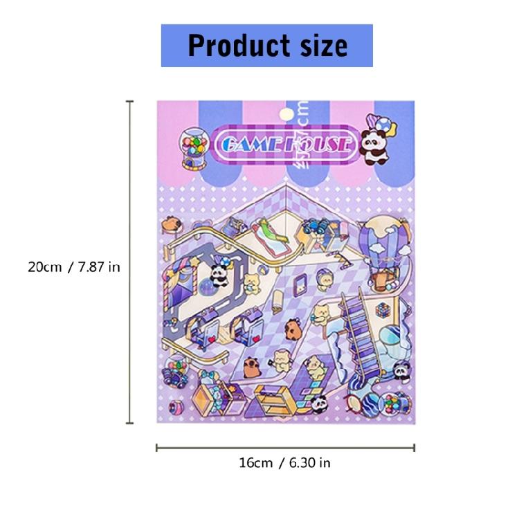 Fun 3D Miniature Scene Sticker Cartoon 3D Scenery Sticker Scrapbooking Sticker for Journal Phone Covers Water Bottle