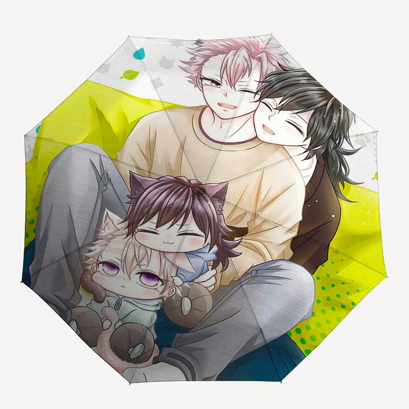1pc Outdoor Umbrella with Cute Anime Characters, Automatic Opening/Closing, Portable 3-Fold Design, 8-Rib Iron Frame - Perfect Gift for Fans, Tra