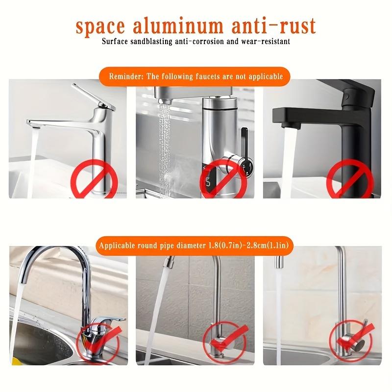 2pcs Adjustable Faucet Drainage BathroomSpace Aluminum Kitchen Sink Sponge Soap Drain Rack Bathroom Shower Storage Sundries Holder