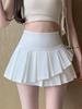 Women's High-Waist Pleated A-Line Skirt - School Style, Spring/Summer