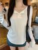 Pure Desire Grey V-neck Long Sleeve Sun Protection T-shirt for Women – Early Autumn Loose Chic Style
