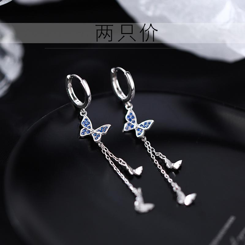 

Оптовая продажа, модные очаровательные серьги-кольца из серебра 925 пробы, минималистичные бриллиантовые серьги-кольца с эффектом бабочки для женщин, унисекс, ювелирные изделия для вечеринок One pair