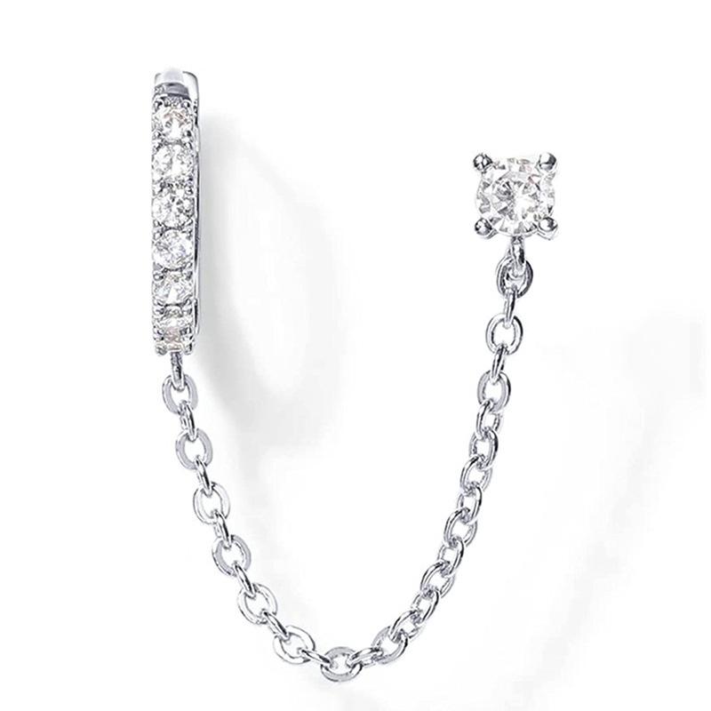 Best-Selling Fashion Single Earrings, Chain Personalized Stud Earrings, Ear Buckles, Trendy Hip-Hop Earrings For Women