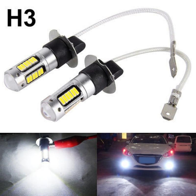 2x Canbus-LED Car Light Daytime Running Headlight H3 4014 30SMD 9006 Lamp Fog Lights Super Bright Automotive Accessories