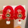 Red Red Bow Hair Ring Chinese Style Headwear Princess Horsetail Holder  Hanfu Headwear