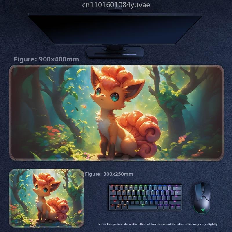 Classic Cartoon Anime Pokémon Pikachu Mewtwo Eevee Leather Mouse Pad Lucario Squirtle Gardev Keyboard Pad Large Game Table Mat