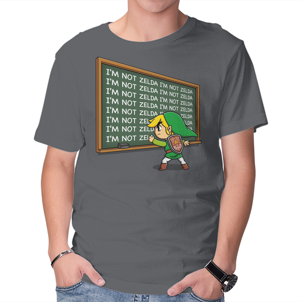 Unisex Crew Neck T-Shirt Not Zelda Graphic Short Sleeve Casual Tee XXXXL