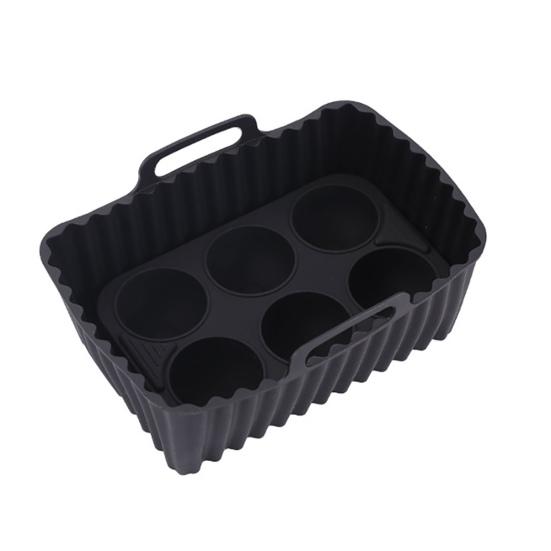 Air Fryer Liners Silicone Baking Tray Rectangular Non-Stick Mold for Cakes Jelly Pudding Dishwasher Safe Air Fryer Accessories