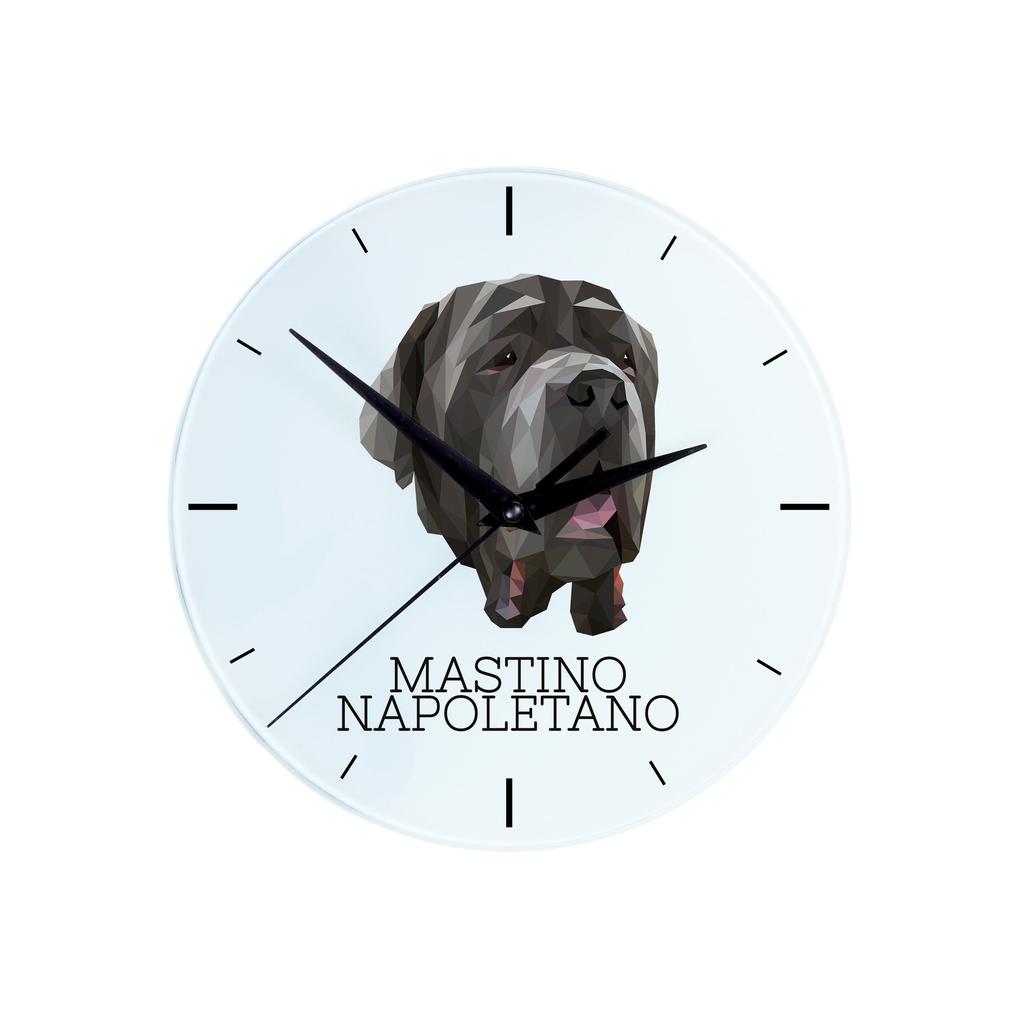 Neapolitan Mastiff, Mastino Napoletano – Geometric wall clock with a picture and the brand name Art-Dog | Art-Dog