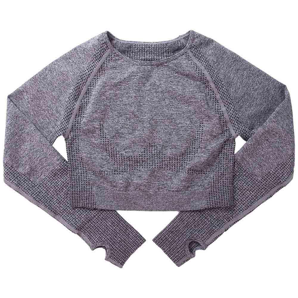 Nahtloser Yogaanzug für Damen: Langärmeliges Punkt-Top & Hochtaillierte Hüfthebende Hose