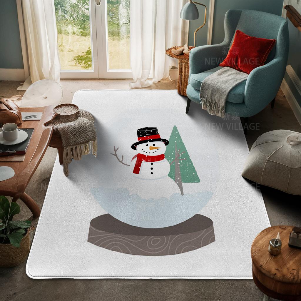 House Entrance Carpet Home Door Mat Living Room Bath Foot Bathroom Non-slip Water Absorption Rugs Bath Merry Christmas Winter