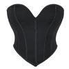 JYL Black Matte Patterned Strapless Women's Sexy Palace Top