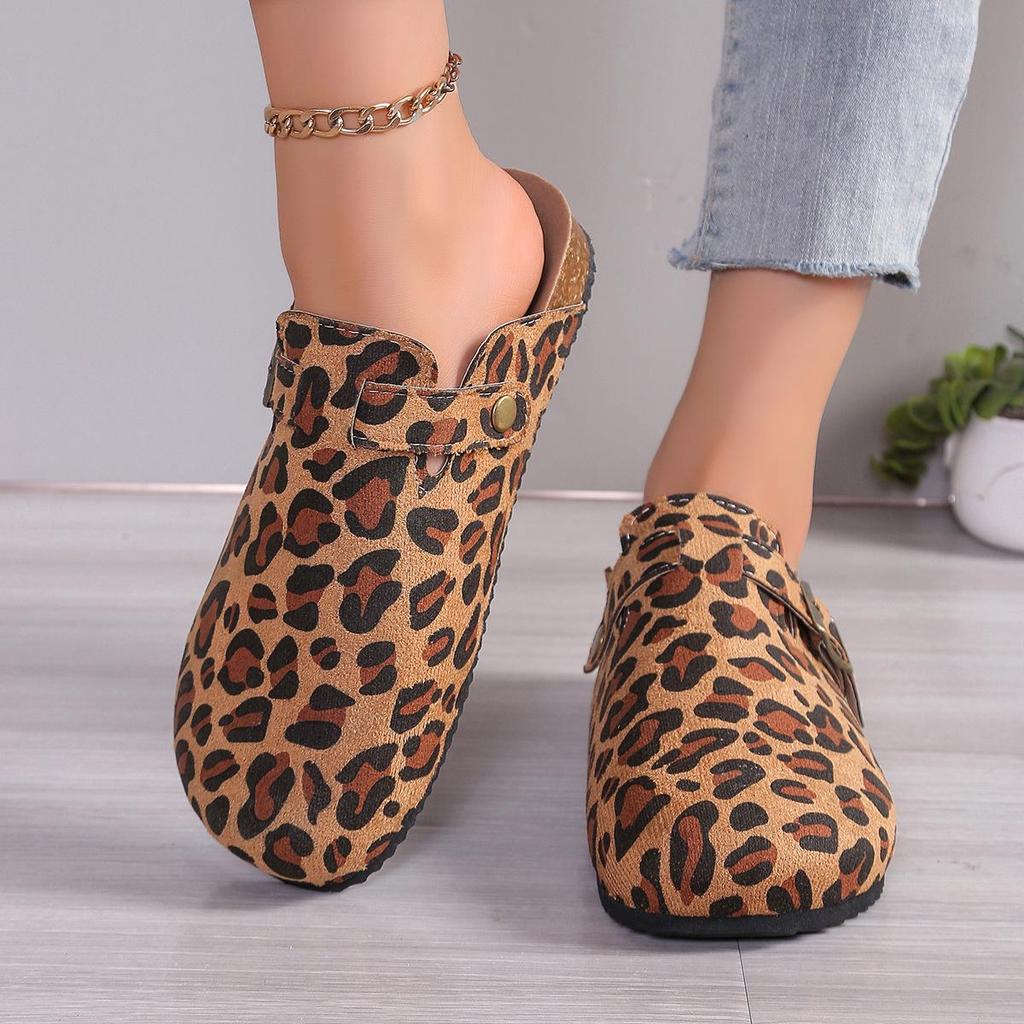 Women's Cork Baotou Slippers - Trendy Roman-Style Casual Slip-Ons In Large Sizes