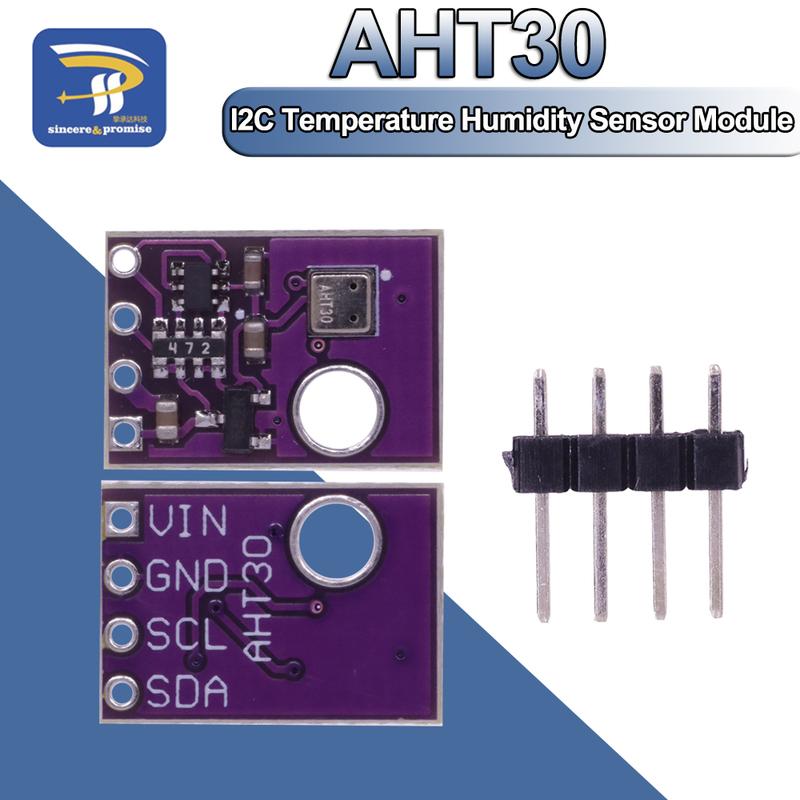 Temperature and Humidity Sensor Measurement Module I2C Communication DC 2-5.5V High-Precision Probe AHT20 Upgraded Version AHT30