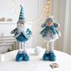 New Telescopic Santa Snowman Reindeer Blue Doll, Stretchable Christmas Decor Figure Ornament Toy Gift for Kids Home Xmas Party