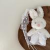 PP Cotton Plush Rabbit Pendant Pearl Y2K Doll Bag Charm Stripe Lace Skirt Bear Keychain  Couple