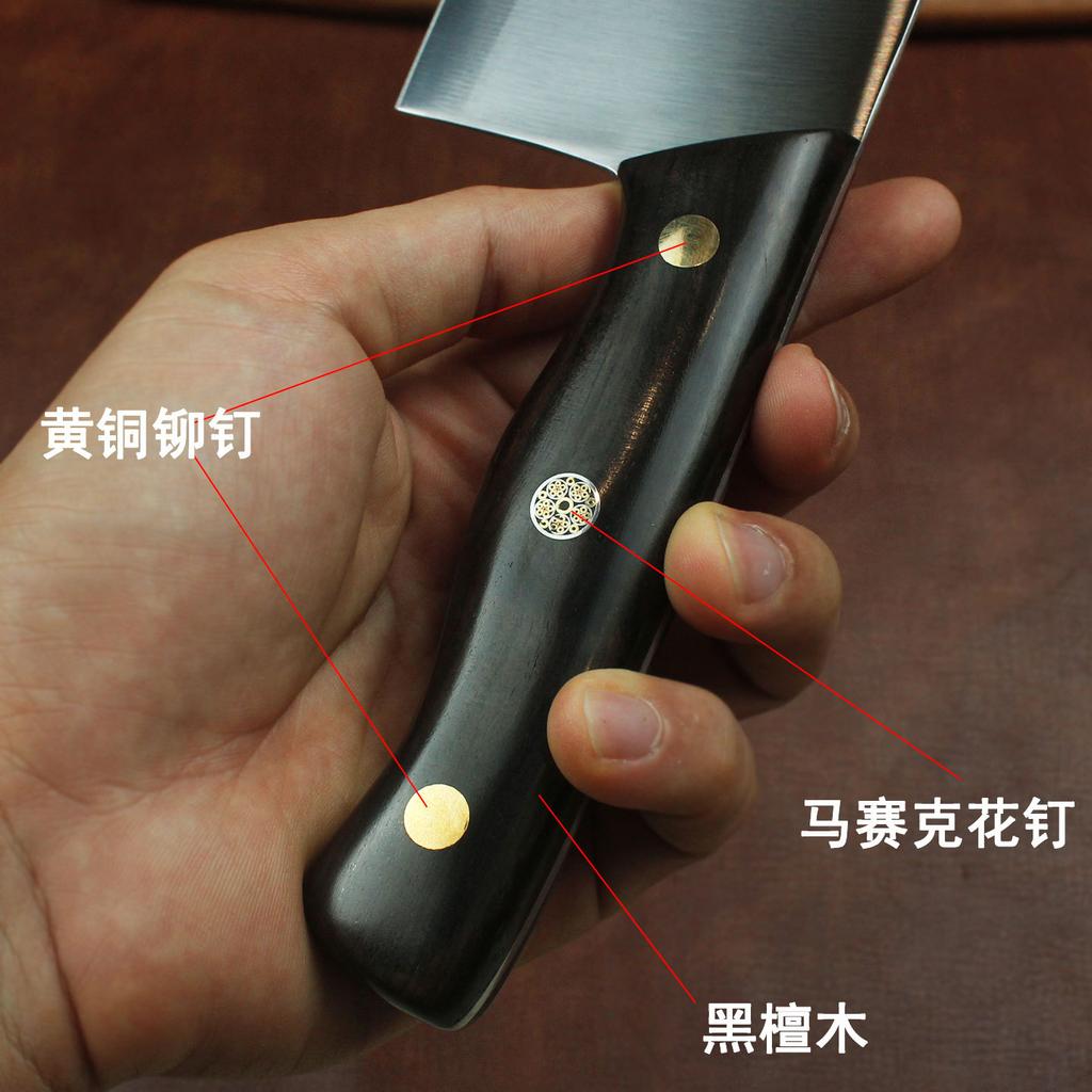 8 Inch Chopper Knife Welding DC53 Mode Steel Blade Ebony Handle Slicing Cleaver Machete Kitchen Knife Meat And Poultry Tools