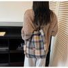 Korean Style Plaid Woolen Tote Bag - Large Capacity & Versatile for Winter 2025