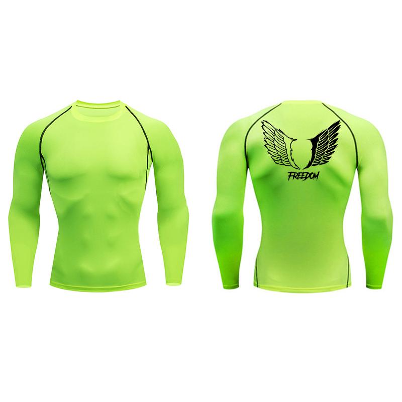 

Компрессионная футболка с принтом «Крылья ангела свободы» для мужчин, спортивные быстросохнущие футболки, топы, майки для тренировок в зале, для бега, нижнее белье, базовые слои XXXL