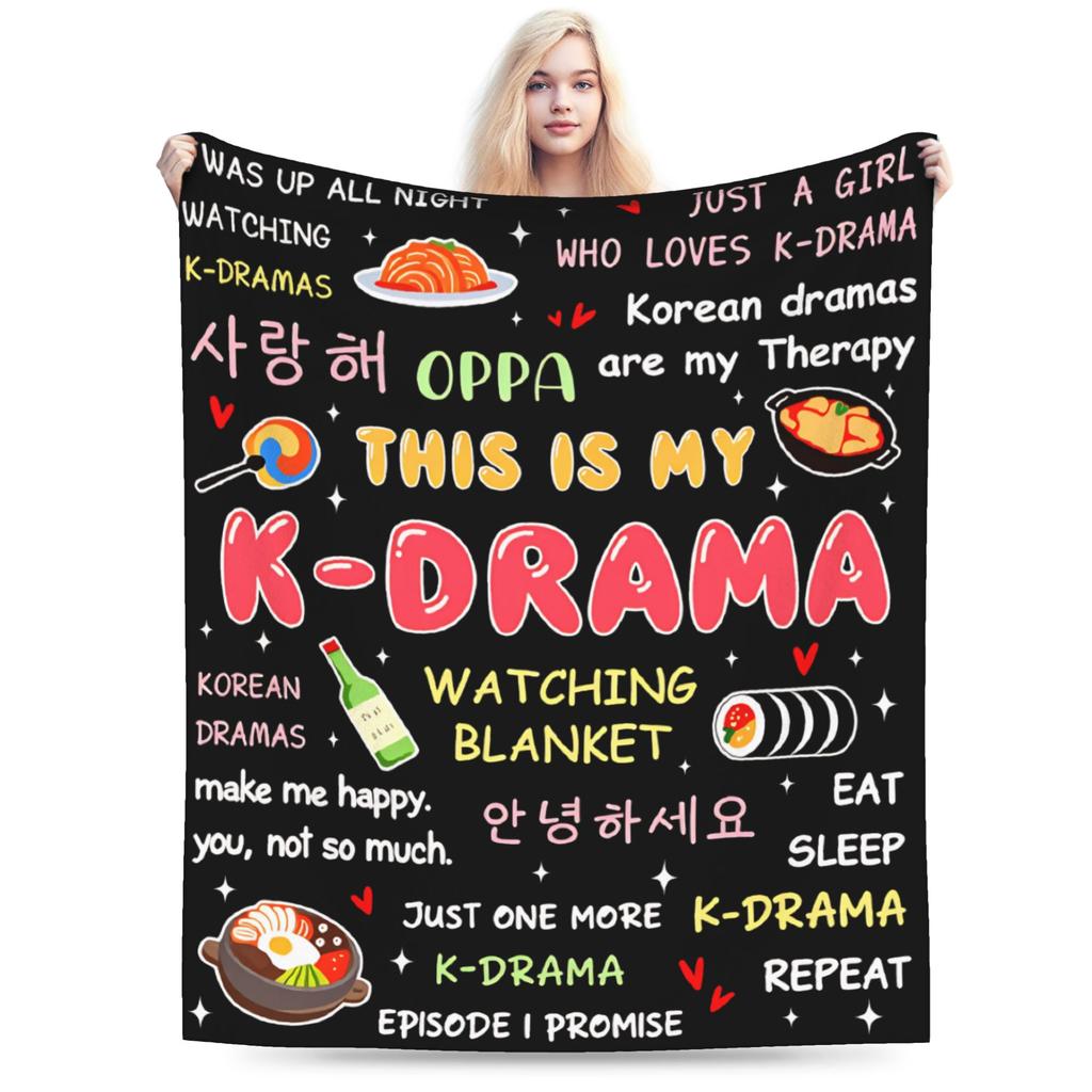 K-Drama K Pop Korean Blanket Quality Super Warm Throw Blanket Winter Child Home Decor Funny Bedspread