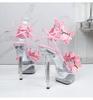 Strap Shoes Butterfly Sexy Super High Heels 15CM Thin Heel Waterproof Platform Sandals Transparent Crystal LFD