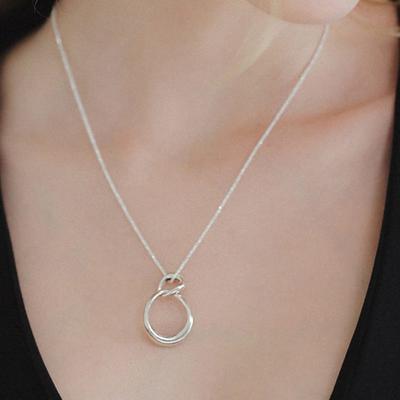 J.Lauren Collier Anneaux Entrelacés Asymétriques Argent N01150