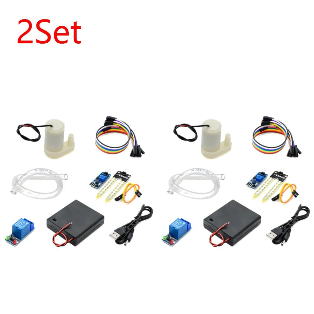 Automatisches Bewässerungsmodul DIY-Kit Bodenfeuchtigkeitserfassungsset Relaismodul Mini-Wasserpumpe 50 cm Schlauch für Arduino