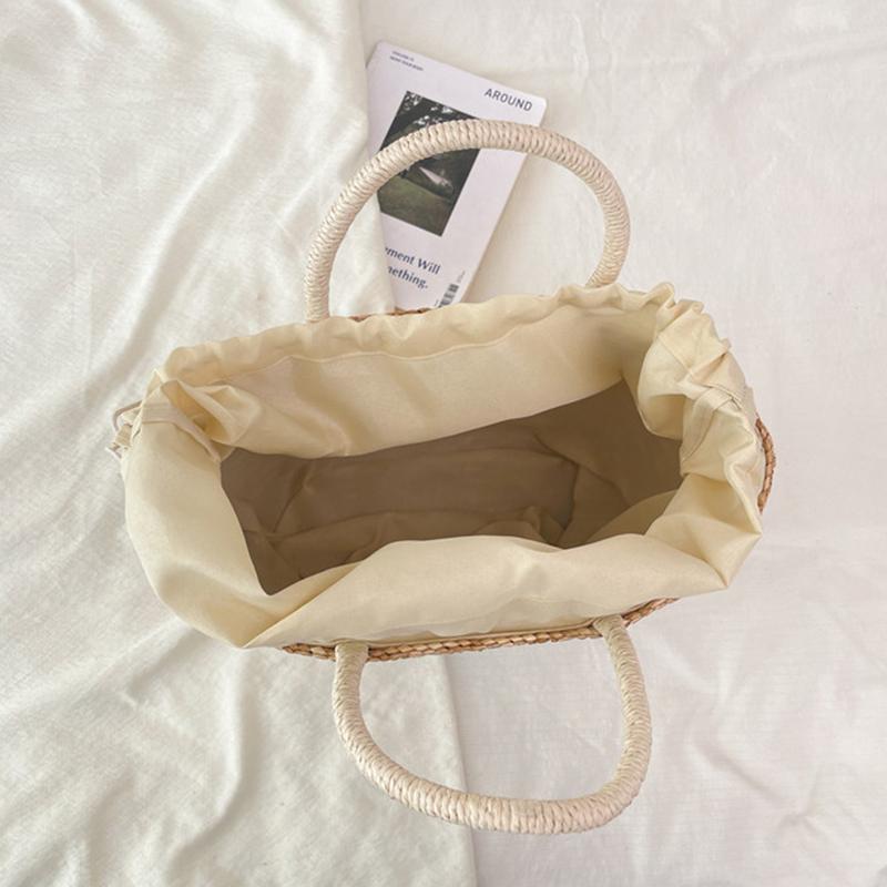 Yogodlns Spring/summer New Straw Fruit Embroidery String Casual Sweet Tote Bags Seaside Resort Atmosphere Shoulder Bags