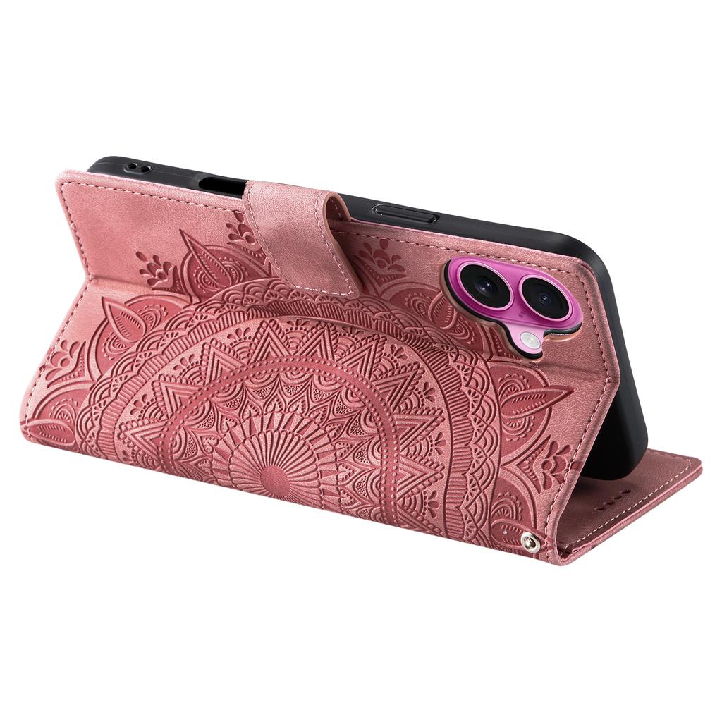 Stil 018 Für iPhone 16 Plus Hülle Geprägtes Totem Hautgefühl Brieftasche Leder Handyhülle