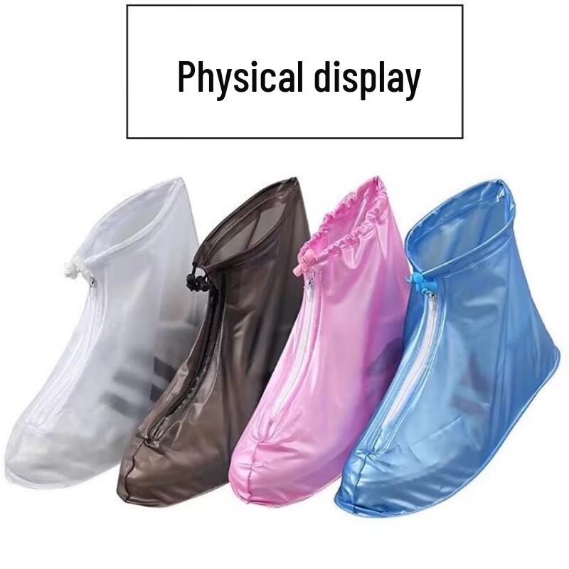 Unisex Waterproof PVC Zipper Rain Shoe Covers