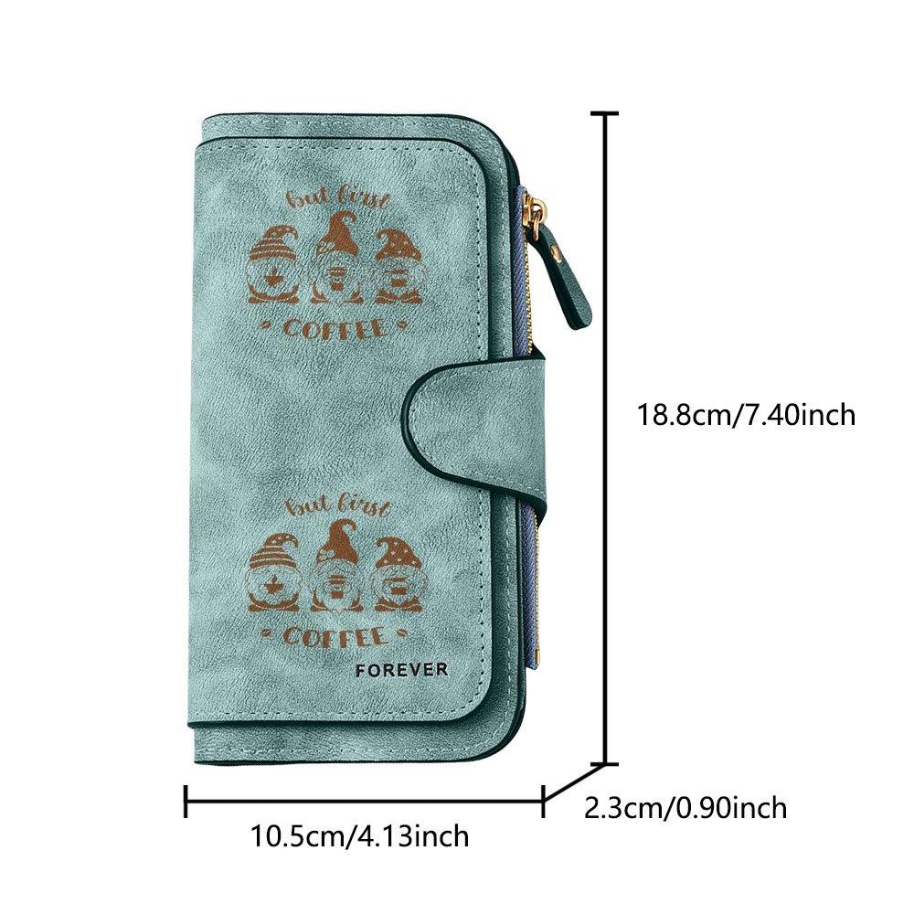 Coffee Dwarf Long Zipper Wallet, Large Capacity Card Holder, Unisex Clutch Bag, Fashionable Zipper Coin Purse, Suitable for Daily Use, A Great Gift