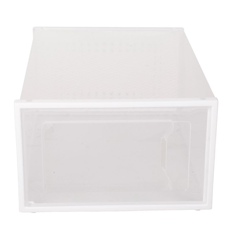 J1UL1N 5 PCS Transparent Shoe Box Storage Box Transparent Shoe Cabinet Online Celebrity Shoe White