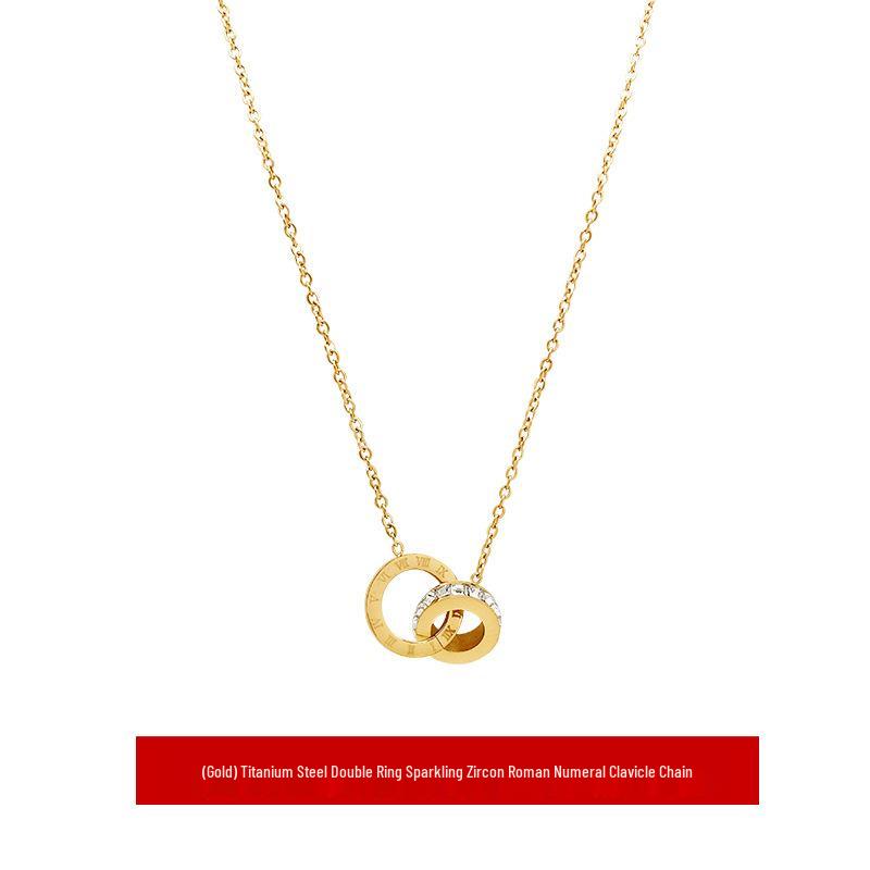 

Ожерелье-подвеска с бриллиантами в виде римских цифр в корейском стиле из титановой стали с розовым золотым покрытием 18 карат