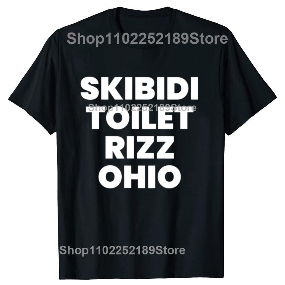 Skibidi Toilet Rizz Ohio Funny Meme Retro Vintage Graphic T-shirts Men Fashion Oversized Tshirt Cotton Loose Oversized T Shirt