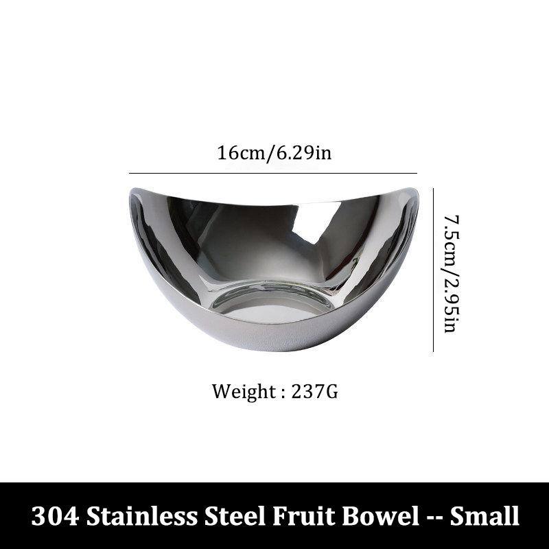Premium Fruit Bowel Food Grade 304 Stainless Steel Home Livingroom Kitchen Coffee Luxury Fruit Bowel for Snacks