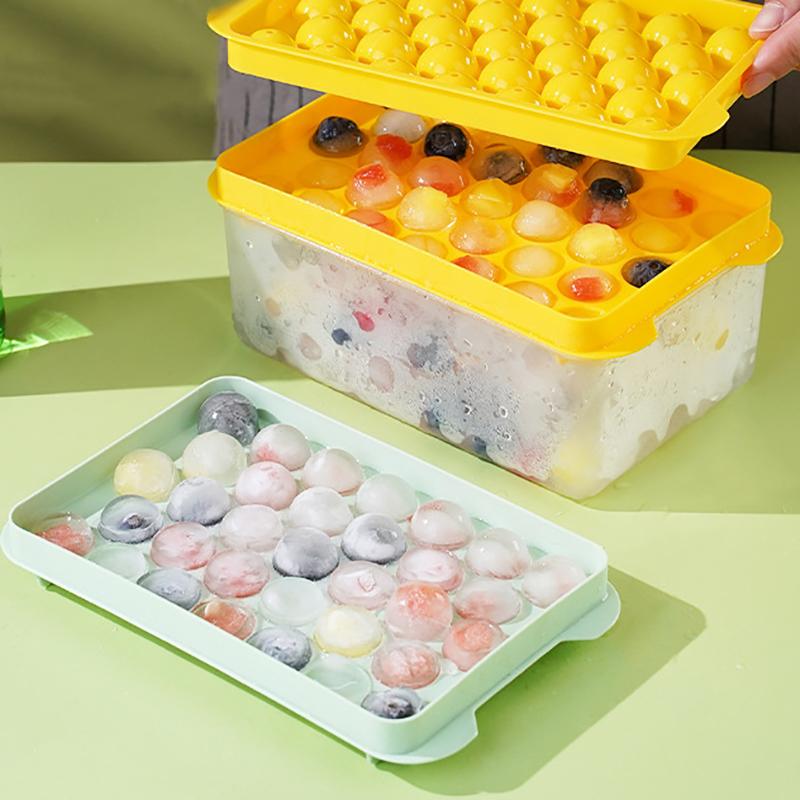 33 Hole Round Ice Cube Tray Plastic Style Ice Mold Refrigerator Spherical Diy Moulds Ice Ball Maker Kitchen Tools
