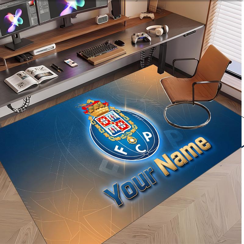Personalized Crystal Velvet Carpet FC Porto Pattern Non Slip Floor Rug